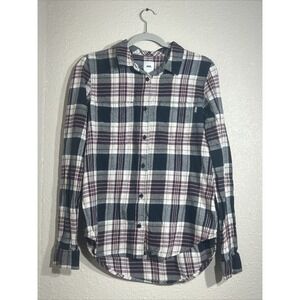 Vans Women's Large Flannel Long Sleeve  Red Black And White
